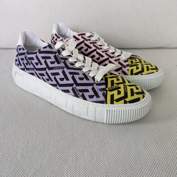 Versace La Greca Coated Canvas Sneakers - Picture 8 of 11